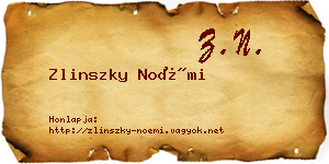 Zlinszky Noémi névjegykártya